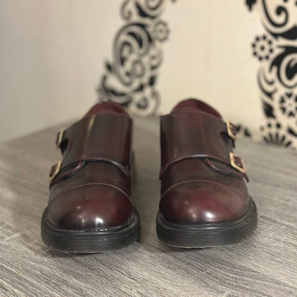 Electric Karma Burgundy Double Monk Strap Shoes – Modern British Style - Picture 2 of 5